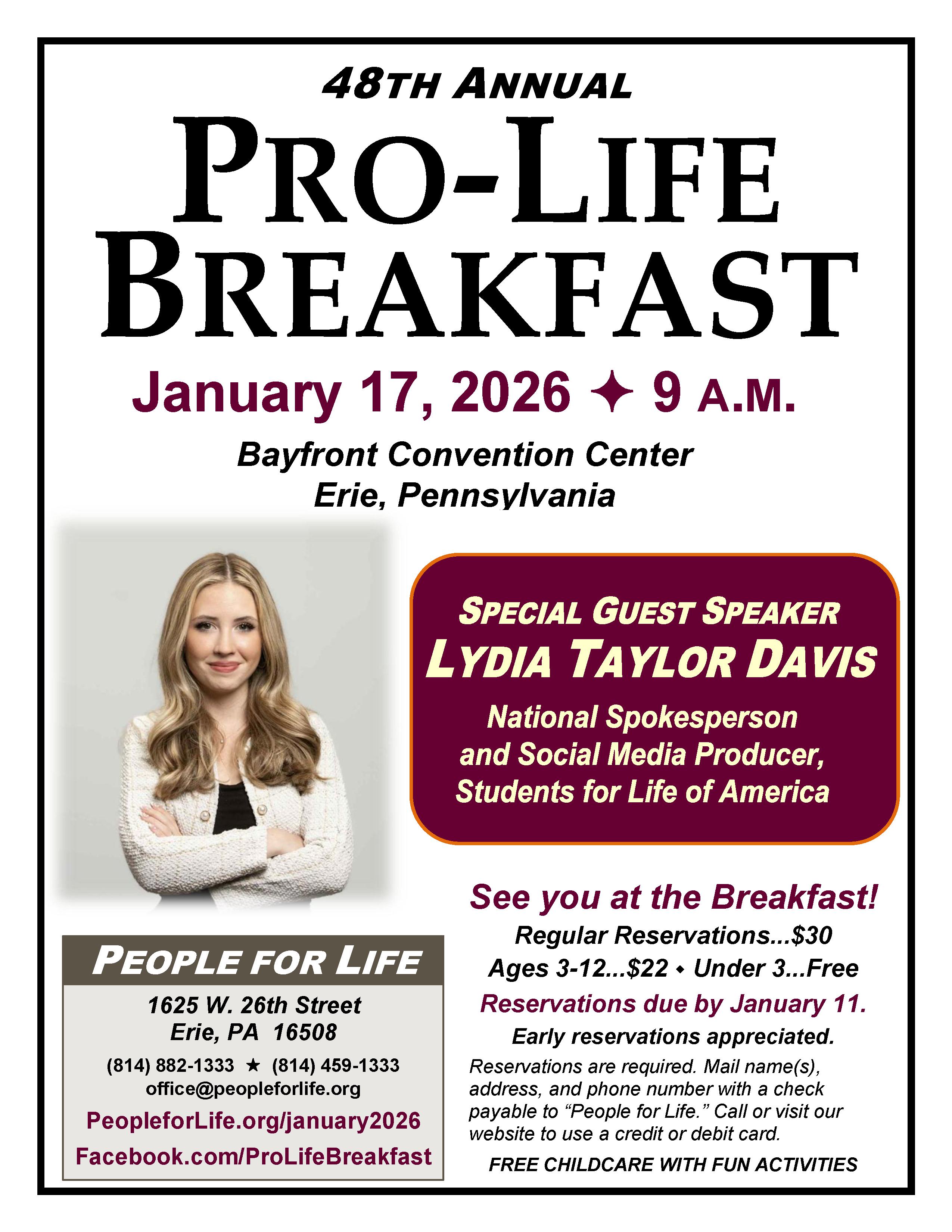 Pro-Life Breakfast Poster