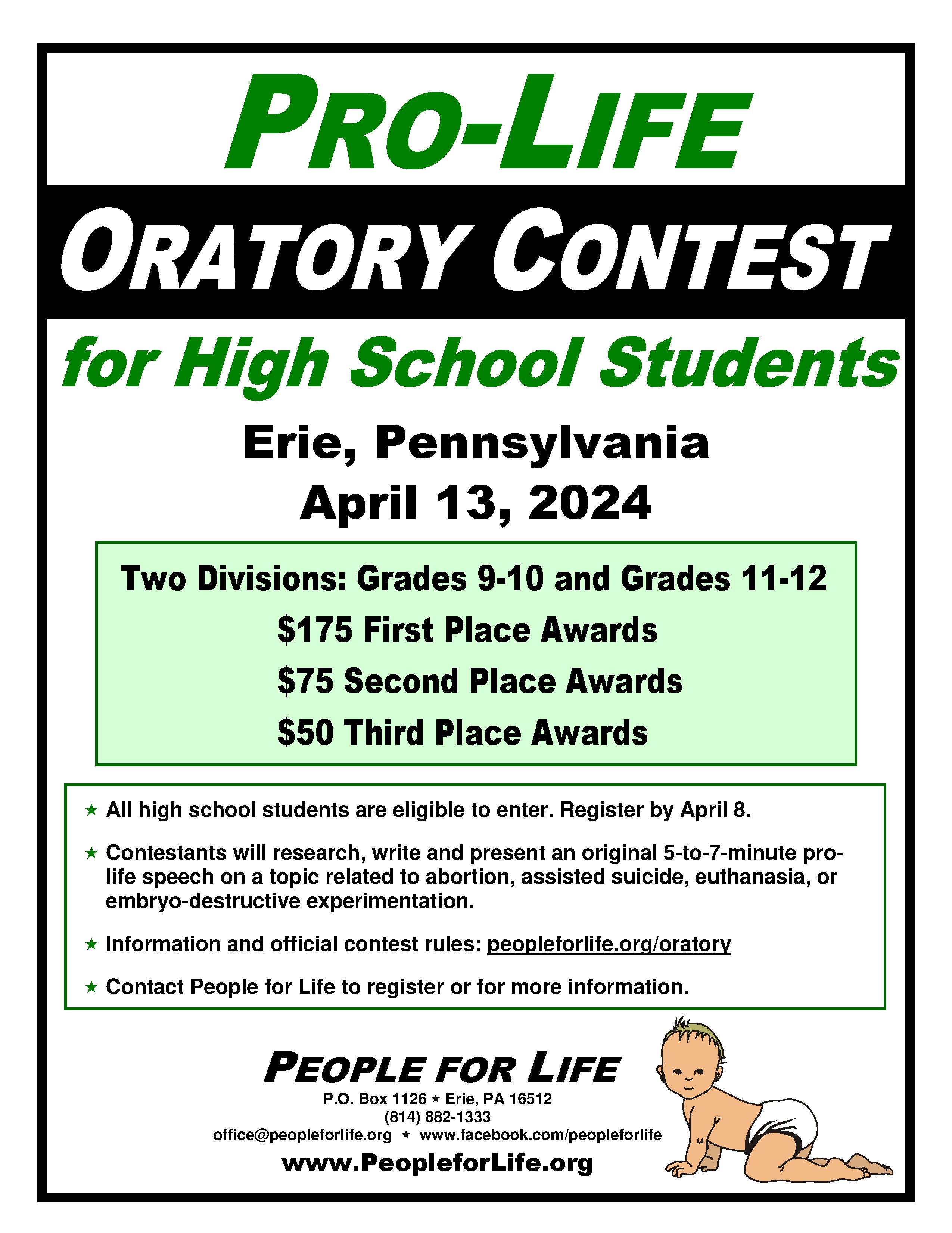 Oratory Contest Flyer 2024