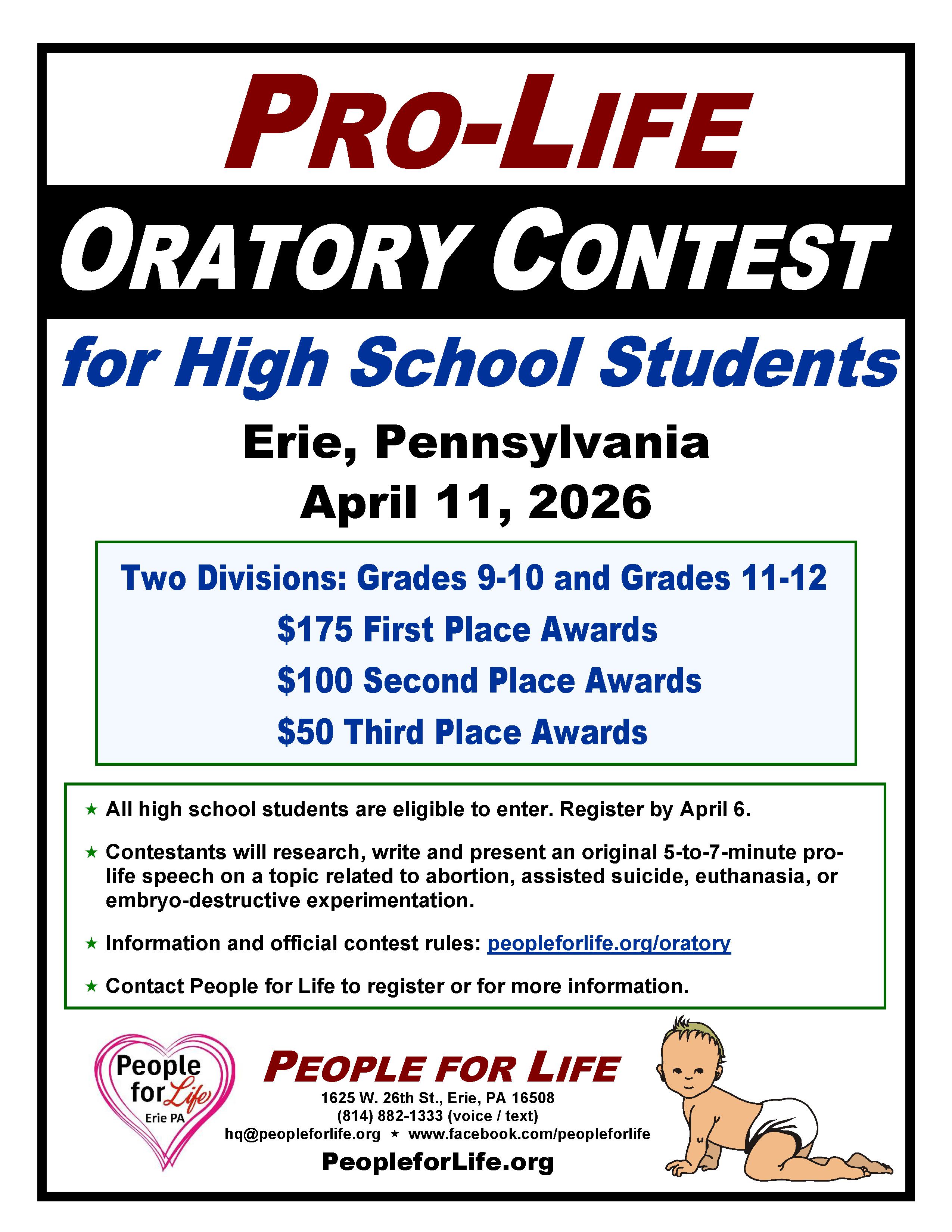 High School Oratory Contest Poster